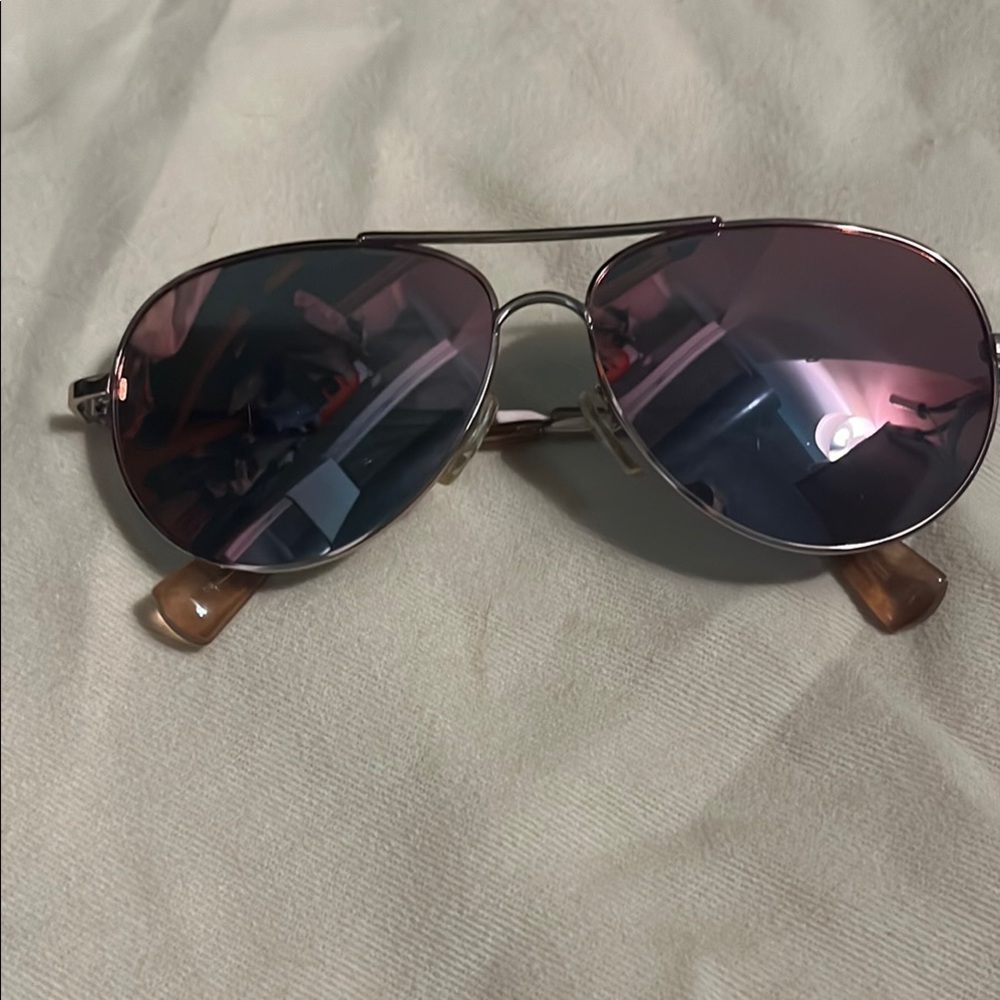 Cole Haan Pink and Silver Aviator Sunglasses